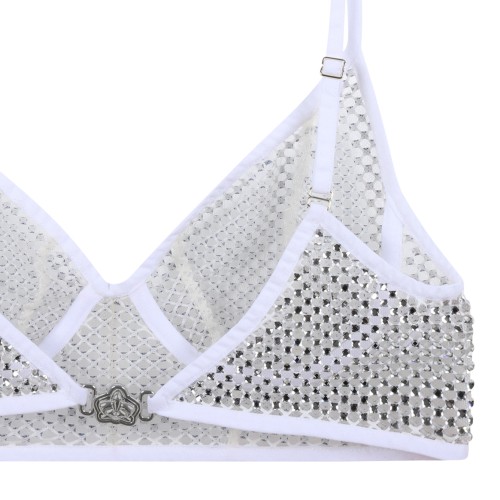 White Embellished Bralette Top