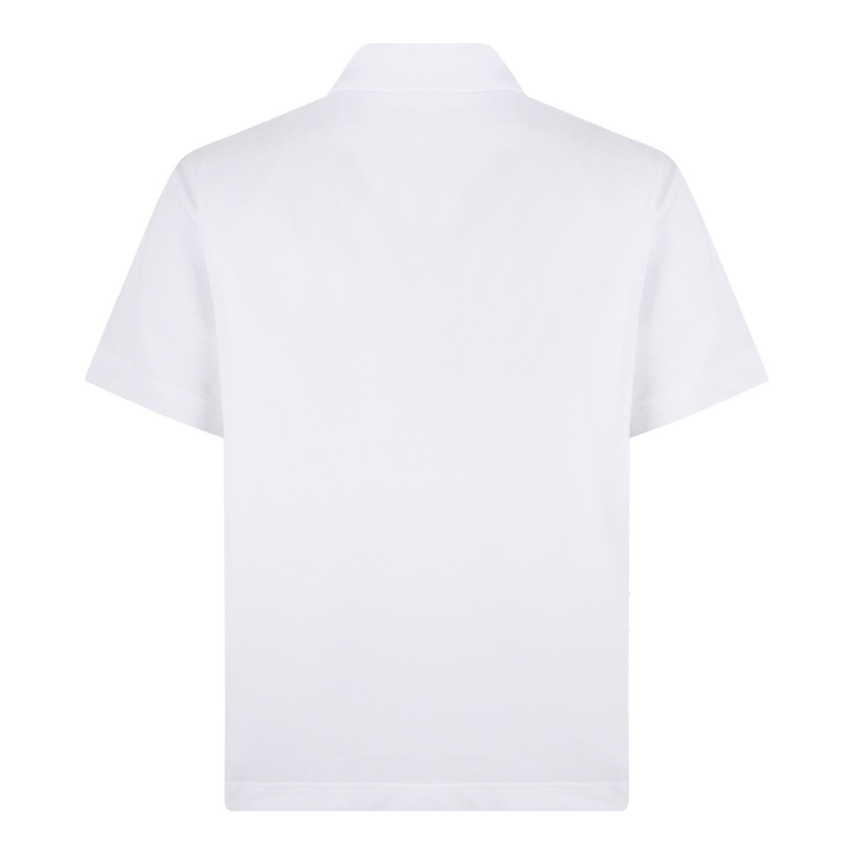 Moncler White Cotton Pique Polo Shirt