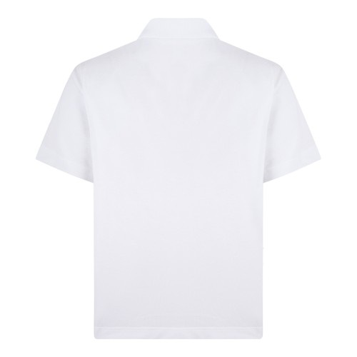Moncler White Cotton Pique Polo Shirt