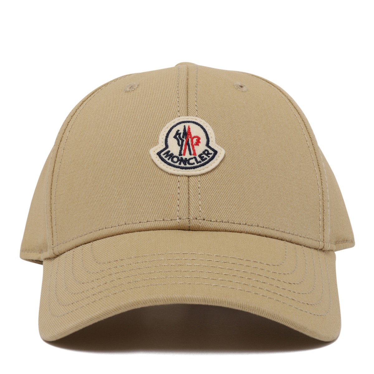 Beige Cotton Baseball Cap