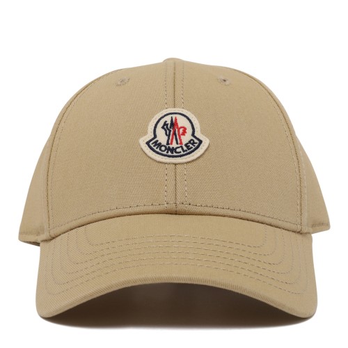 Beige Cotton Baseball Cap