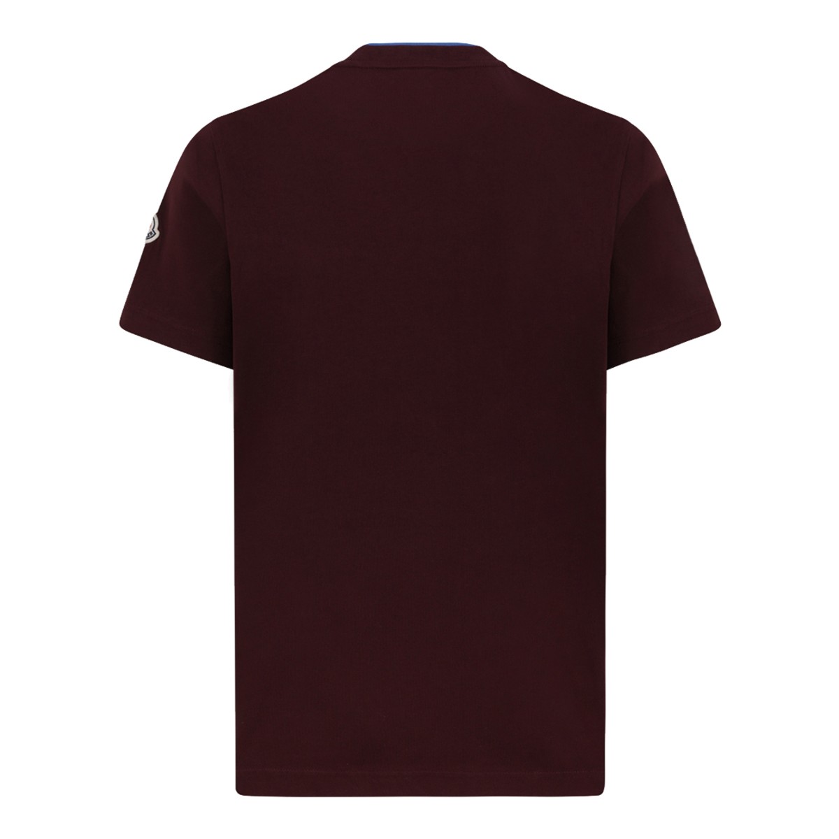 Moncler Burgundy Logo Cotton T-Shirt.