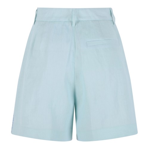 Canal Green Linen Tailored Shorts 2