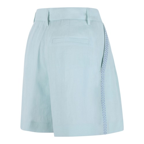 Canal Green Linen Tailored Shorts