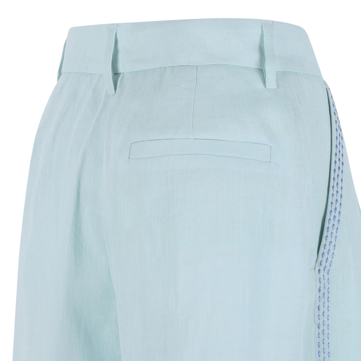 Canal Green Linen Tailored Shorts
