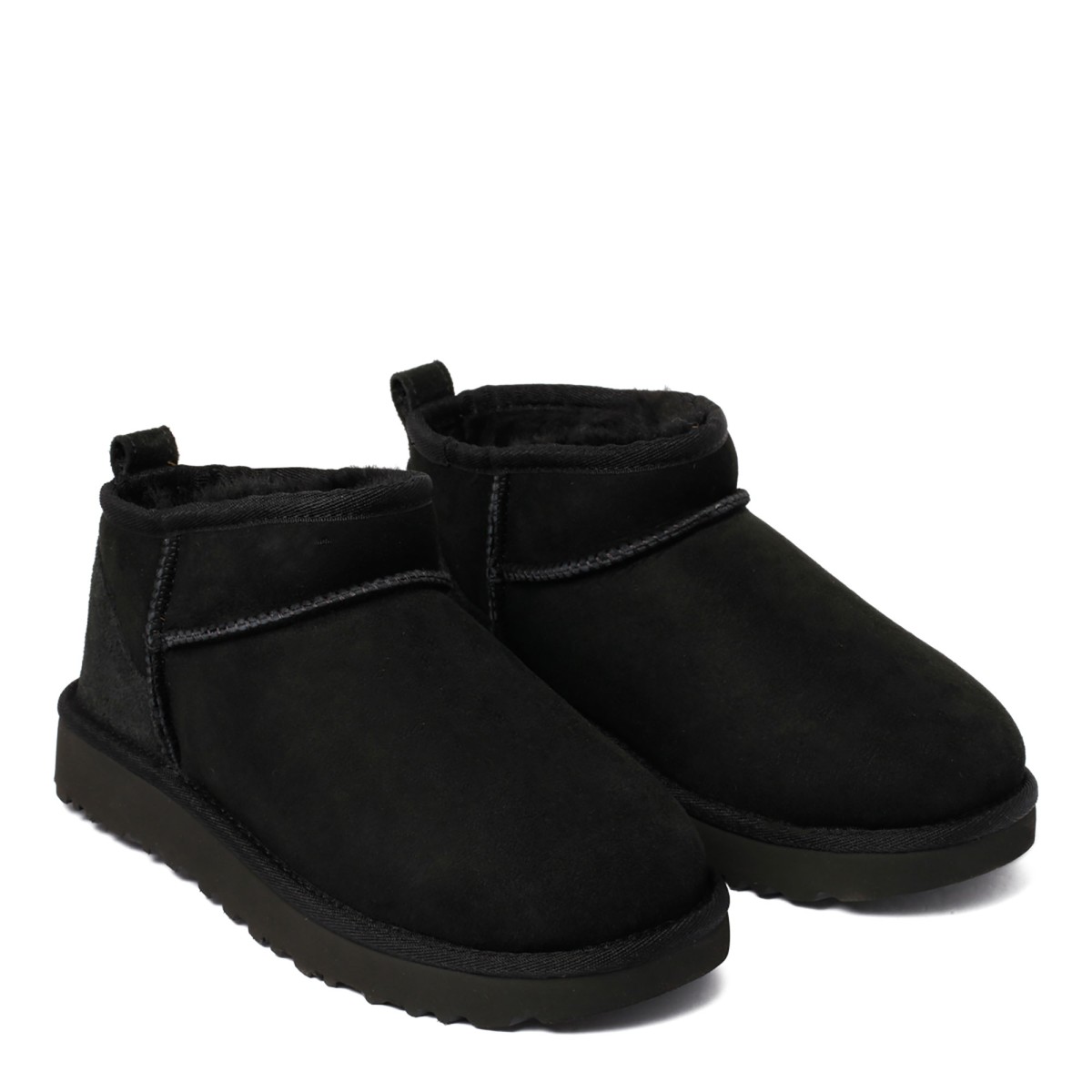 UGG Black Suede Classic Mini Boots.  