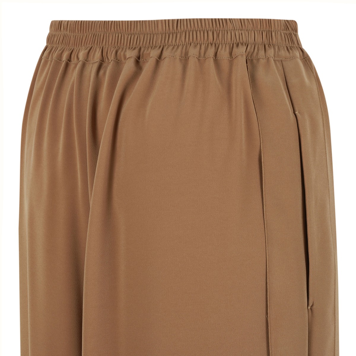 Caramel Wide-Leg Fluid Trousers