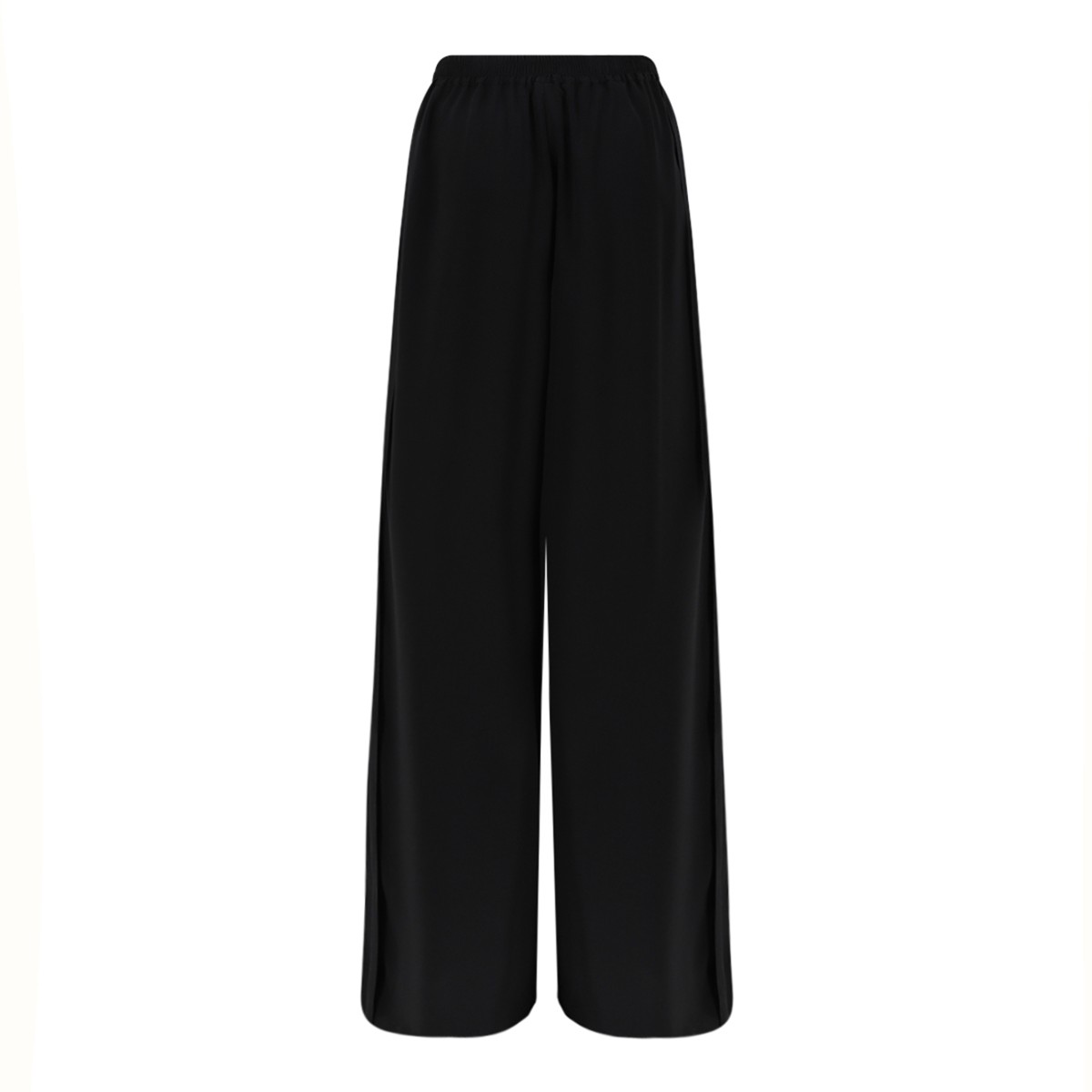 Black Wide-Leg Fluid Trousers