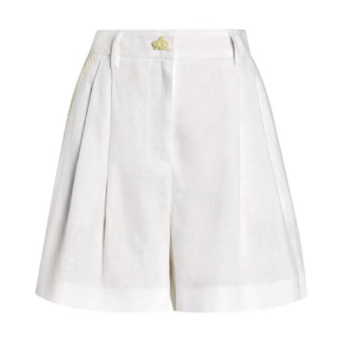 White Linen Tailored Shorts