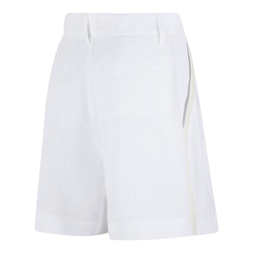 White Linen Tailored Shorts 2