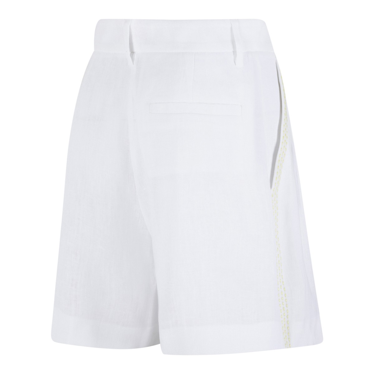 White Linen Tailored Shorts