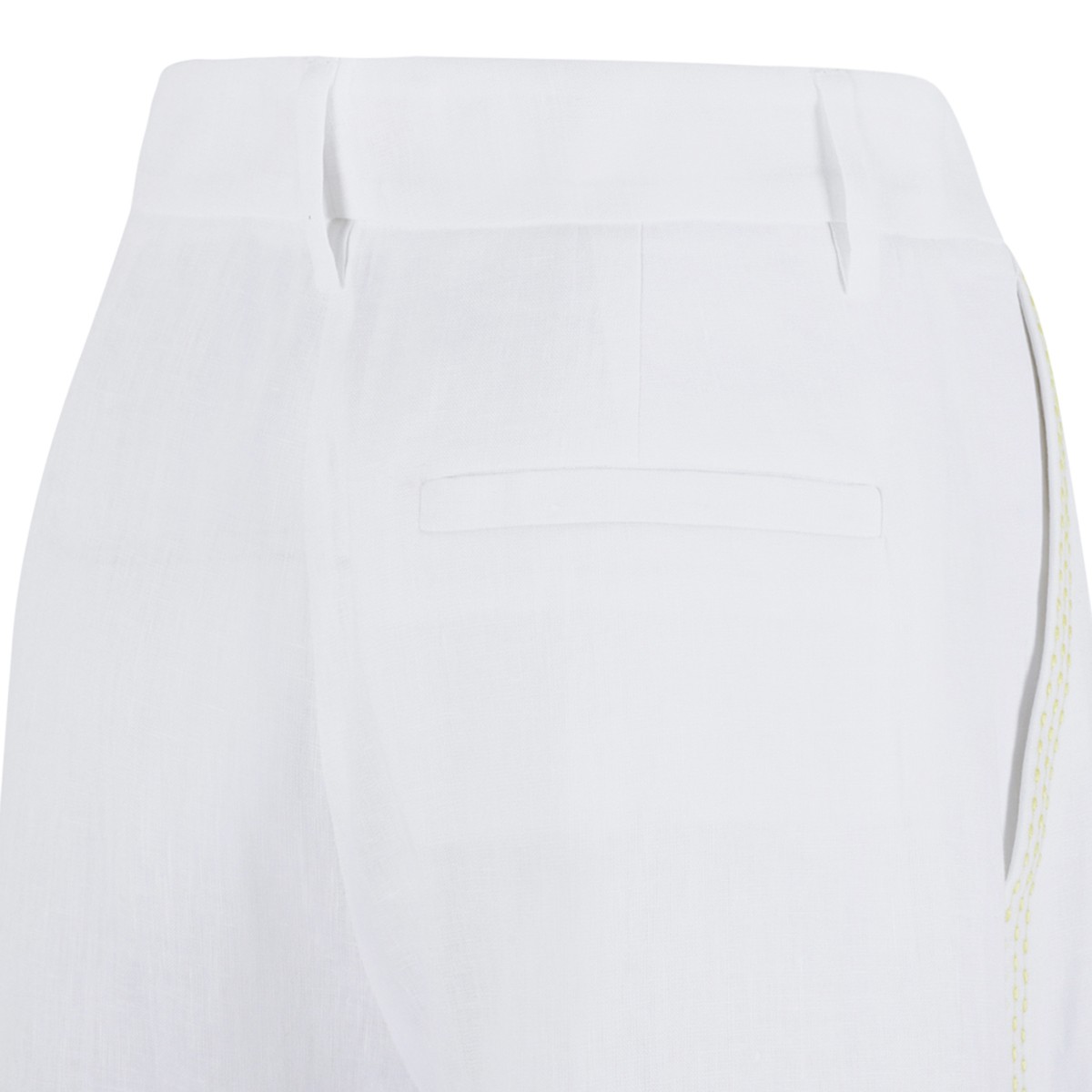White Linen Tailored Shorts
