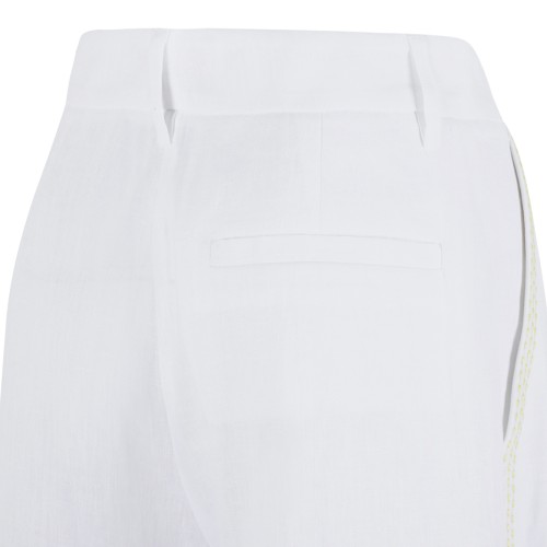 White Linen Tailored Shorts