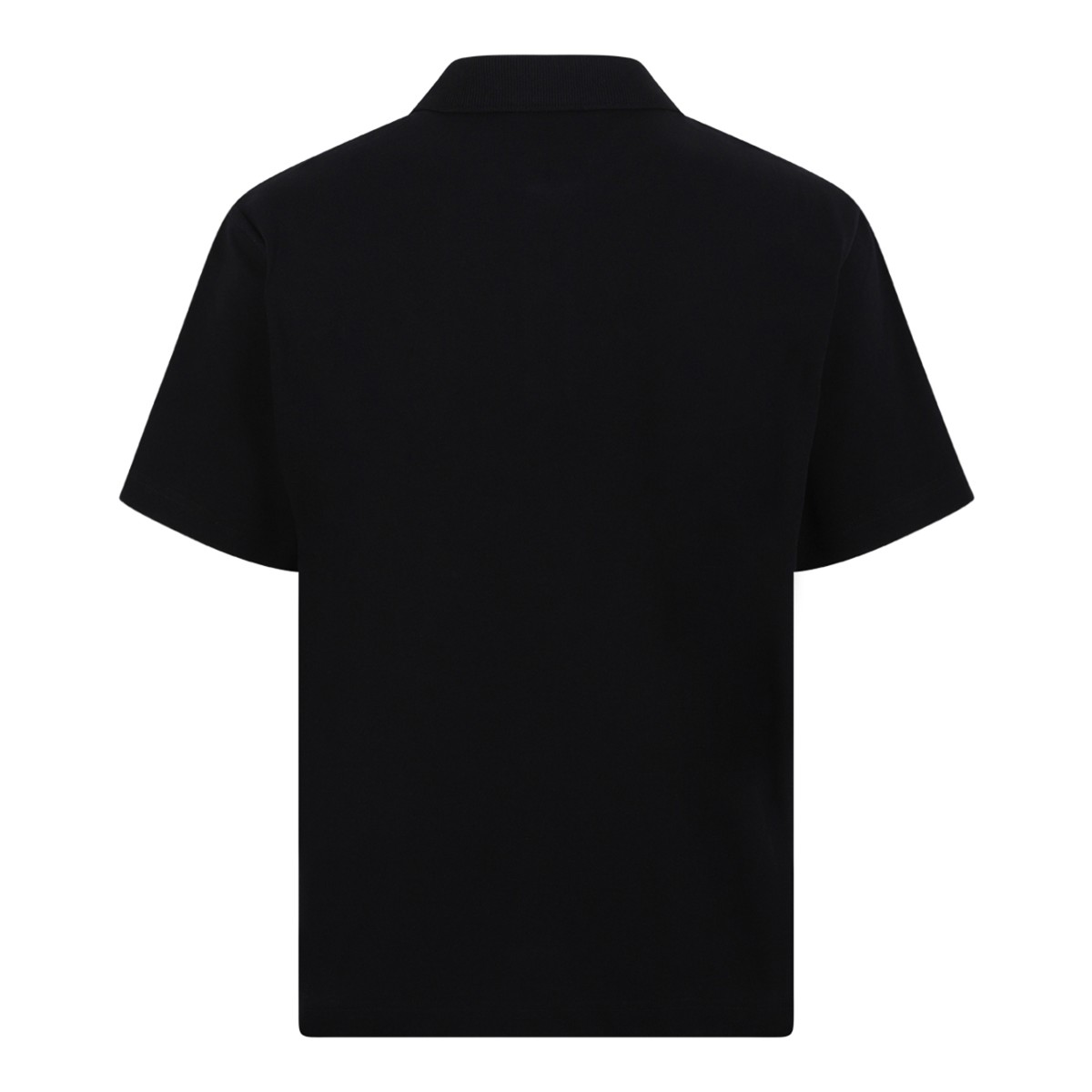 Moncler Black Cotton Piqu Polo Shirt.