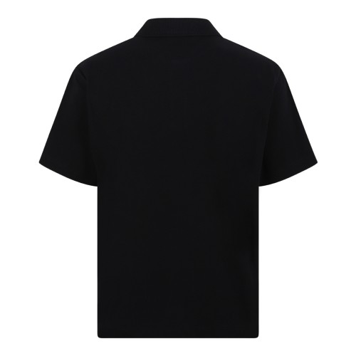 Moncler Black Cotton Piqu Polo Shirt.