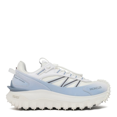 White Leather and Mesh Sneakers