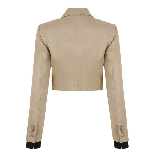 Beige Linen Tailored Jacket 2