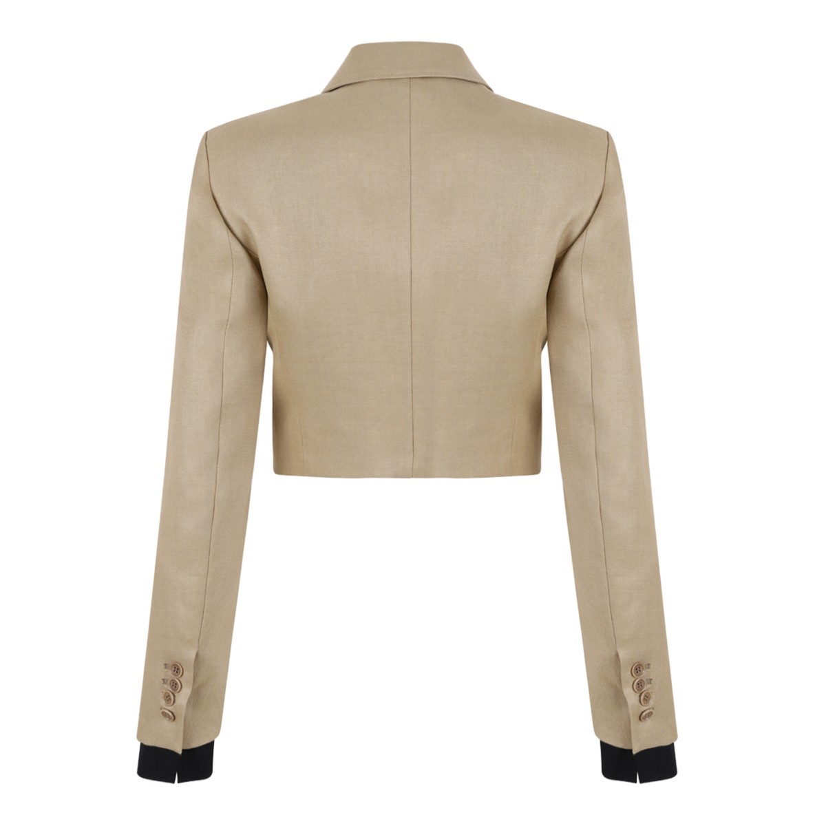 Beige Linen Tailored Jacket