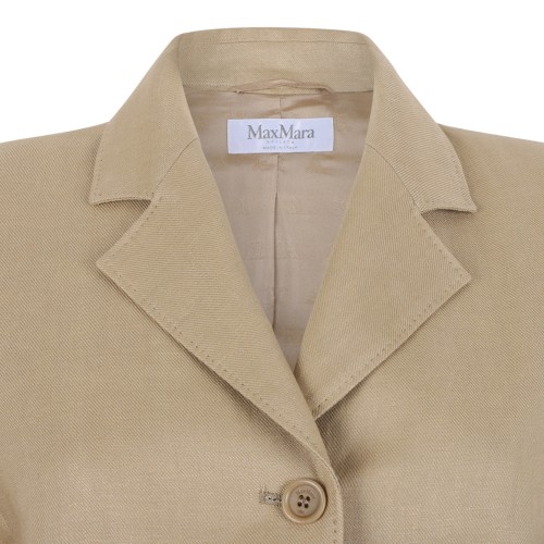 Beige Linen Tailored Jacket