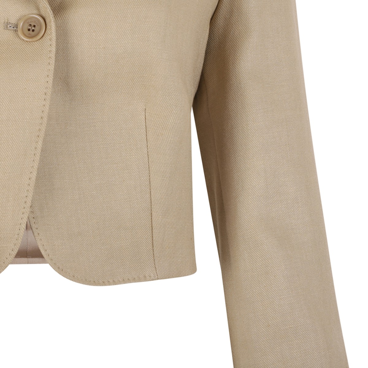 Beige Linen Tailored Jacket