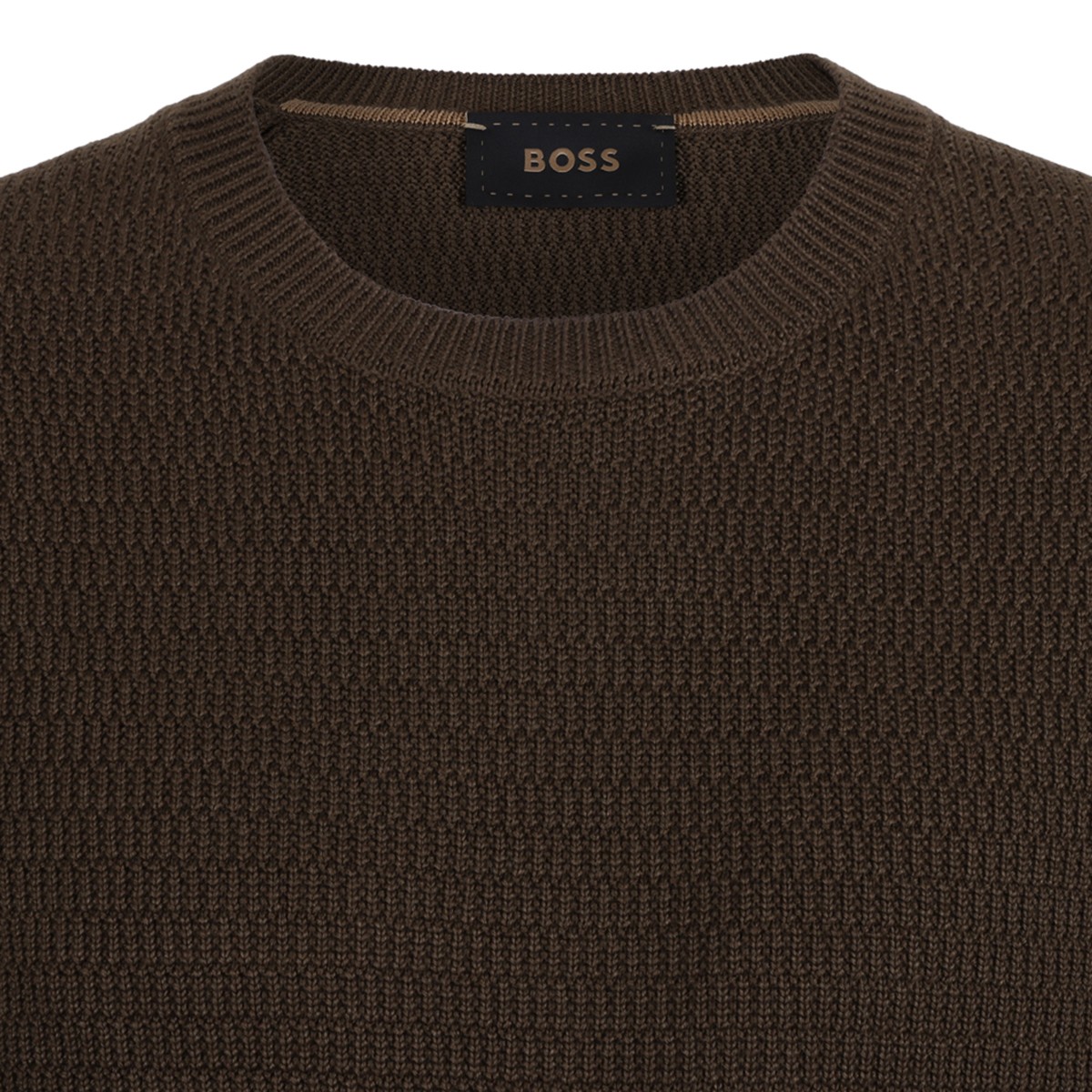 Boss Camel Brown Crew Neck Knit Sweater.
