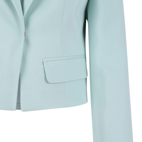 Genny Light Blue Cropped Embellished Blazer.