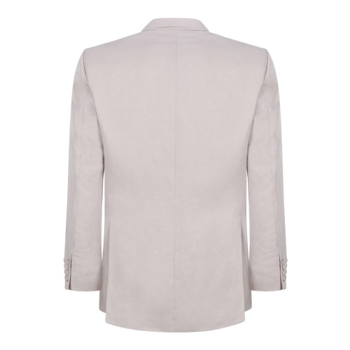 Open Grey Double-Breasted Blazer