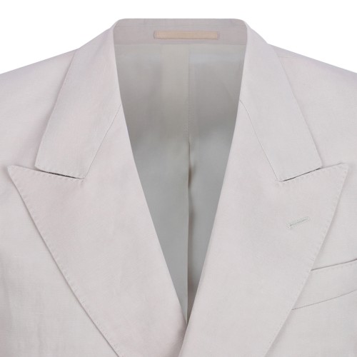 Open Grey Double-Breasted Blazer