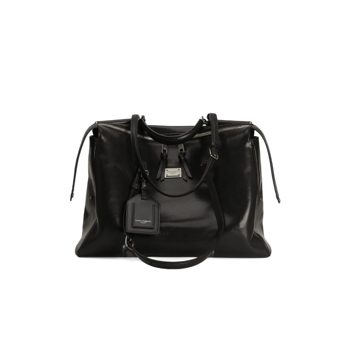 Vittoria Black Calfskin Tote Bag