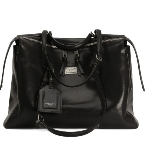 Vittoria Black Calfskin Tote Bag