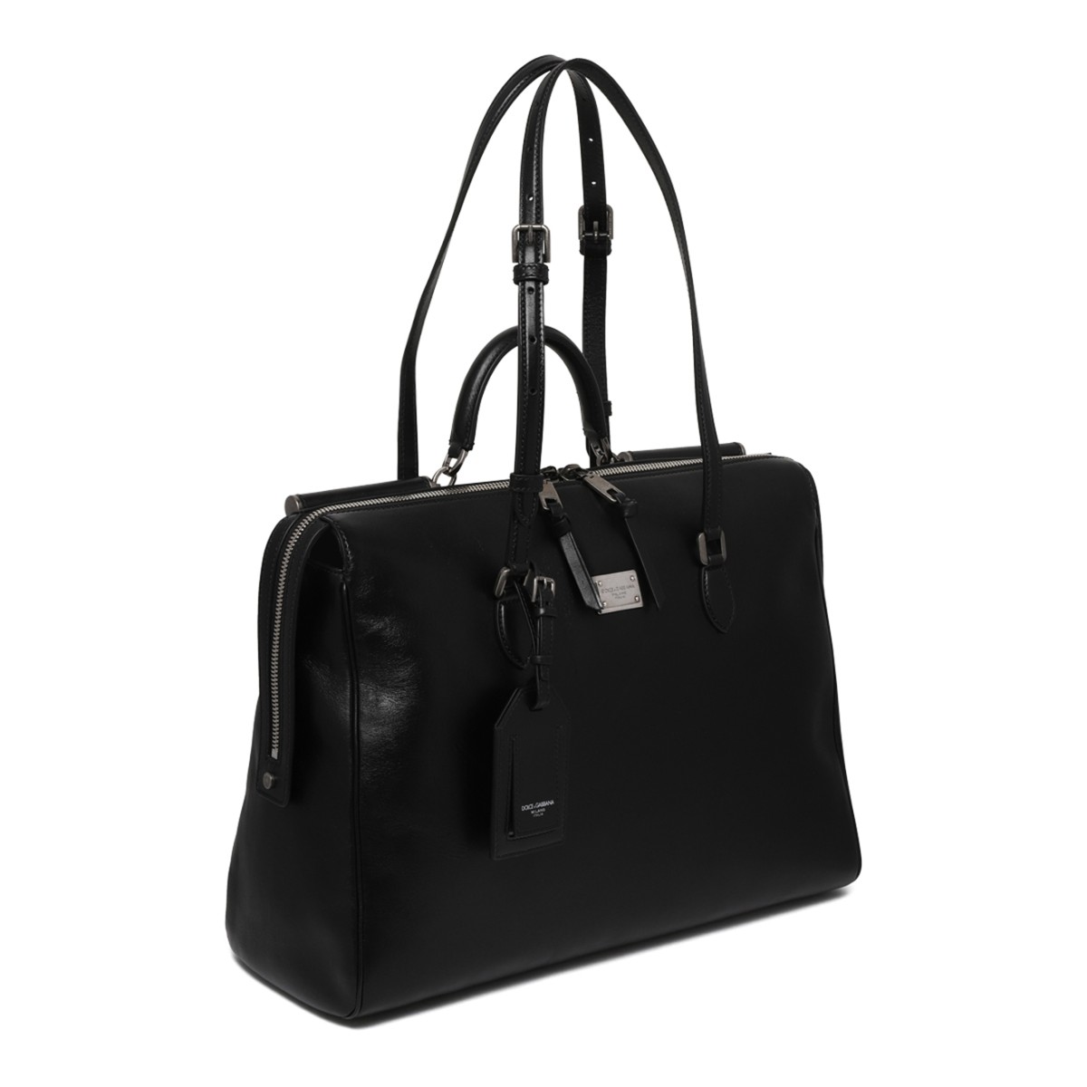 Vittoria Black Calfskin Tote Bag