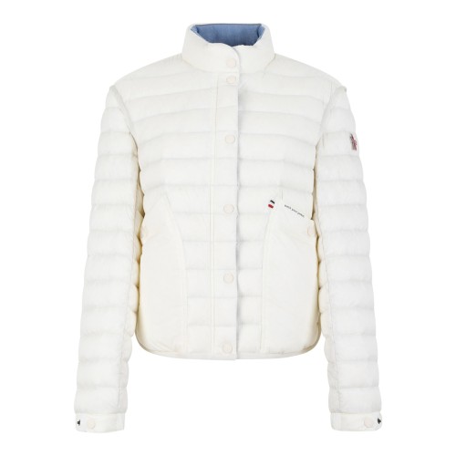 Modulains Ivory Quilted Bomber Jacket