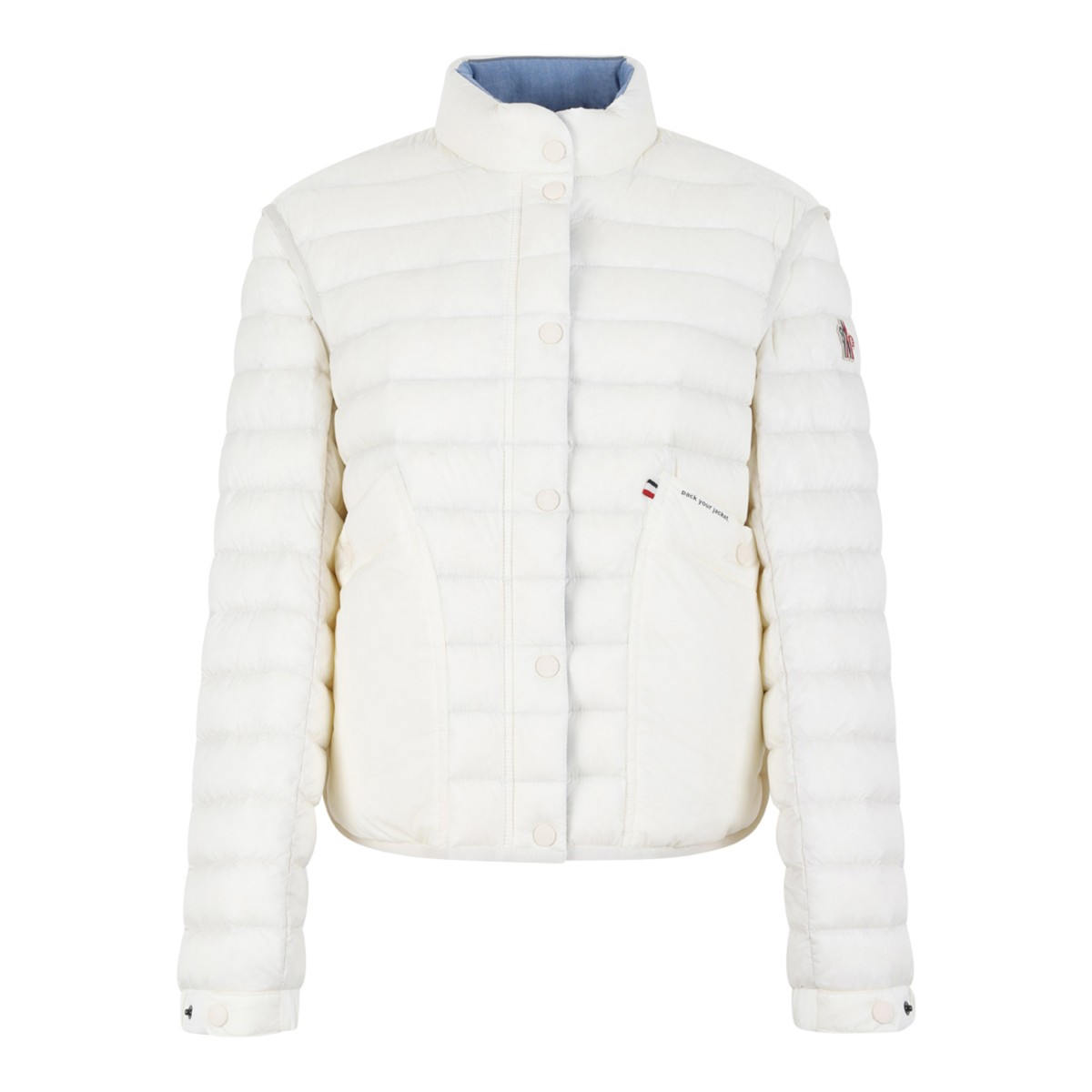 Modulains Ivory Quilted Bomber Jacket