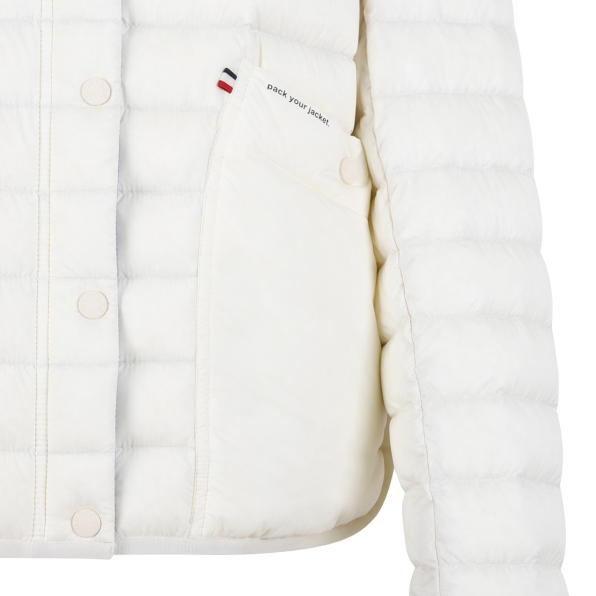 Modulains Ivory Quilted Bomber Jacket