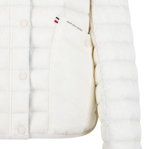 Modulains Ivory Quilted Bomber Jacket