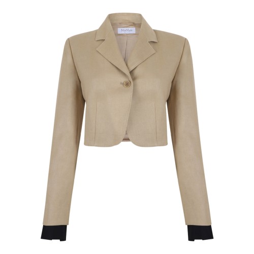 Beige Linen Tailored Jacket