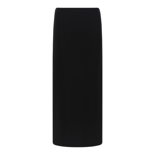 Black Crepe Jersey Midi Skirt