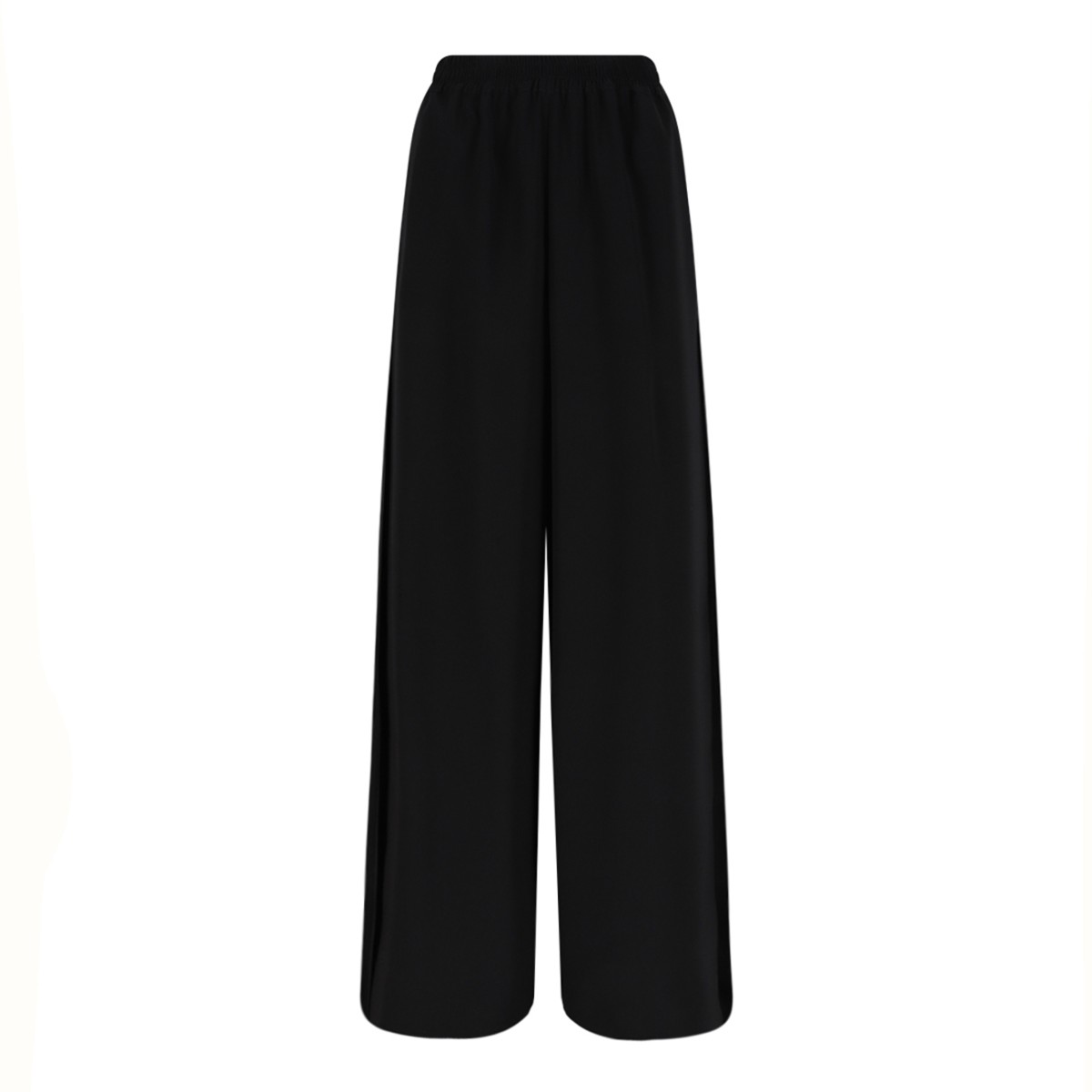 Black Wide-Leg Fluid Trousers