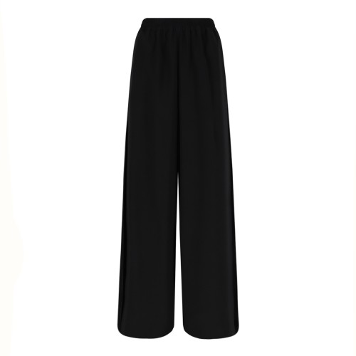 Black Wide-Leg Fluid Trousers
