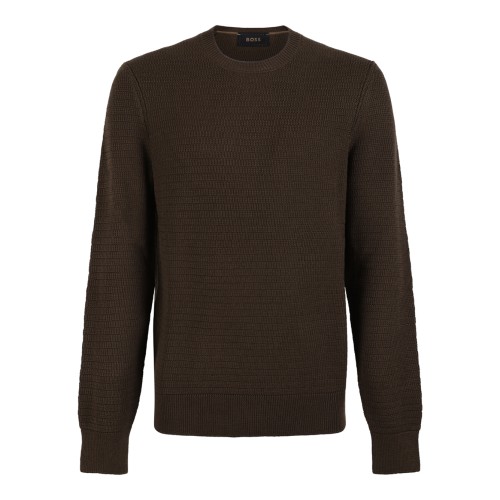 Boss Camel Brown Crew Neck Knit Sweater.