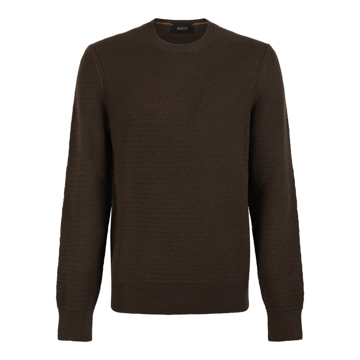 Boss Camel Brown Crew Neck Knit Sweater.