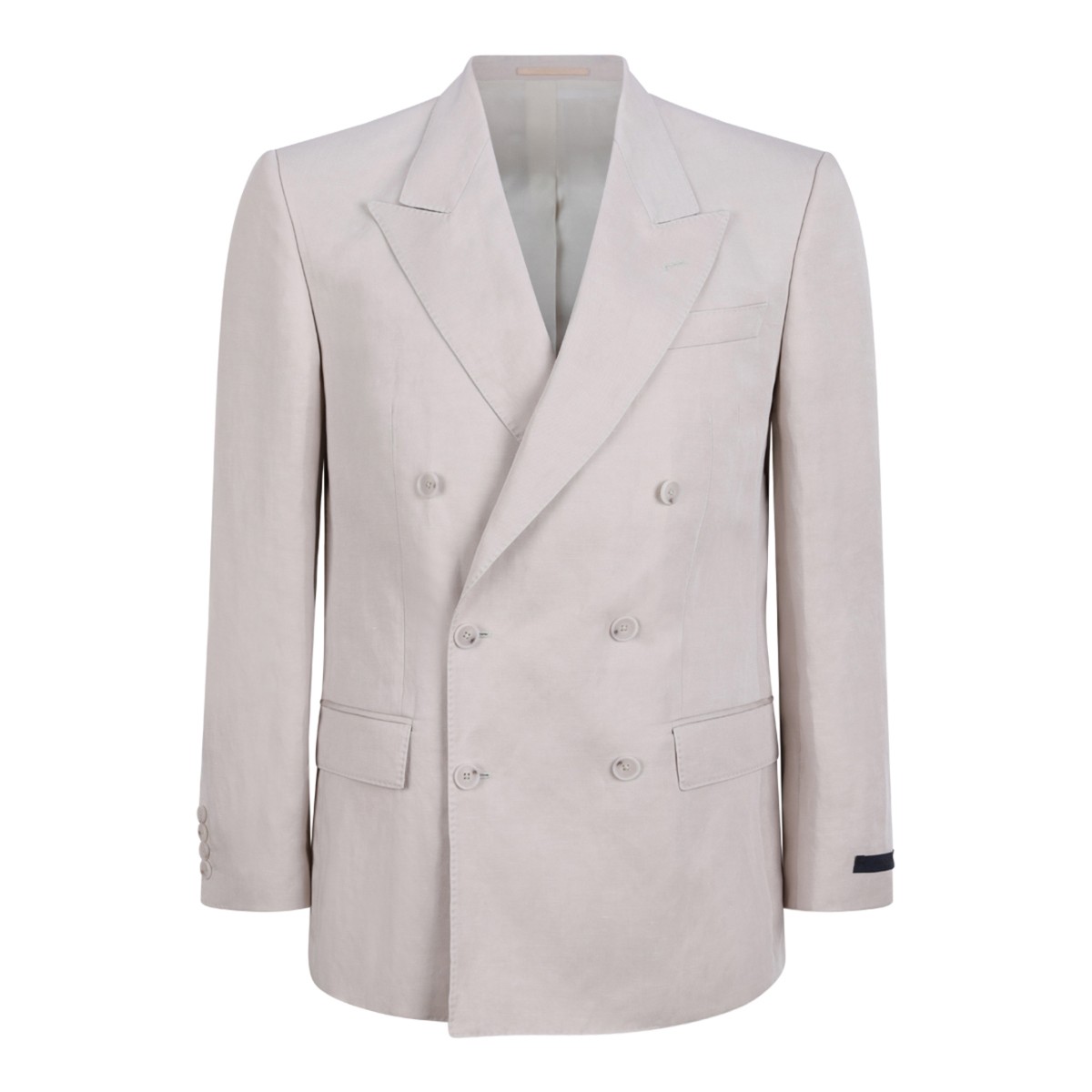 Open Grey Double-Breasted Blazer