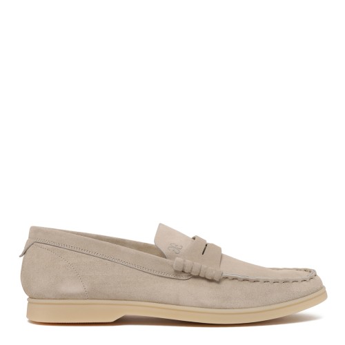 Beige Suede Loafers