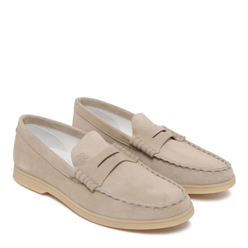 Beige Suede Loafers 2