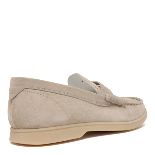 Beige Suede Loafers