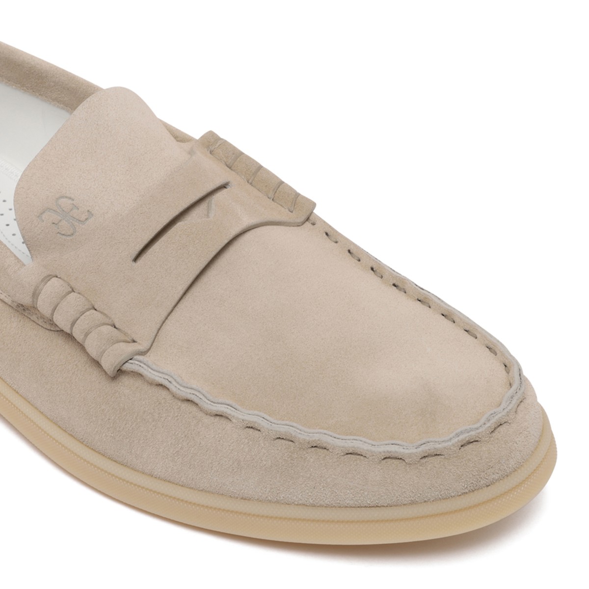 Beige Suede Loafers