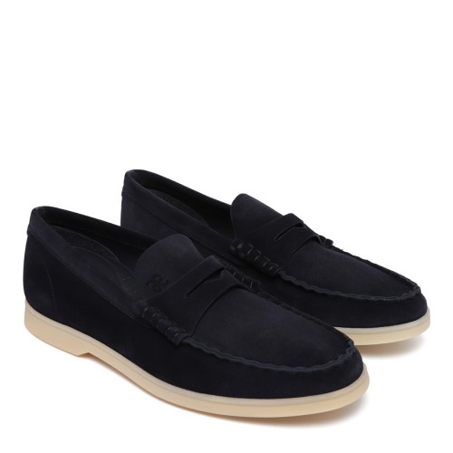 Dark Blue Suede Loafers