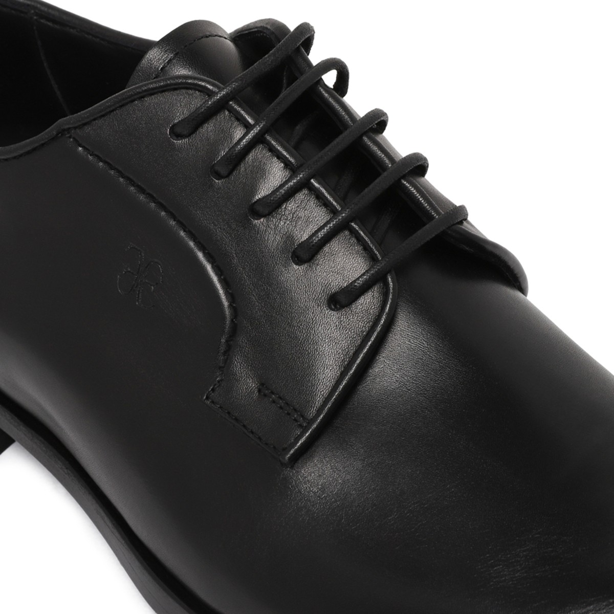 Black Leather Derby Shoes