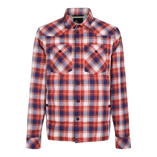 Moncler Red and Blue Check Cotton Shirt.