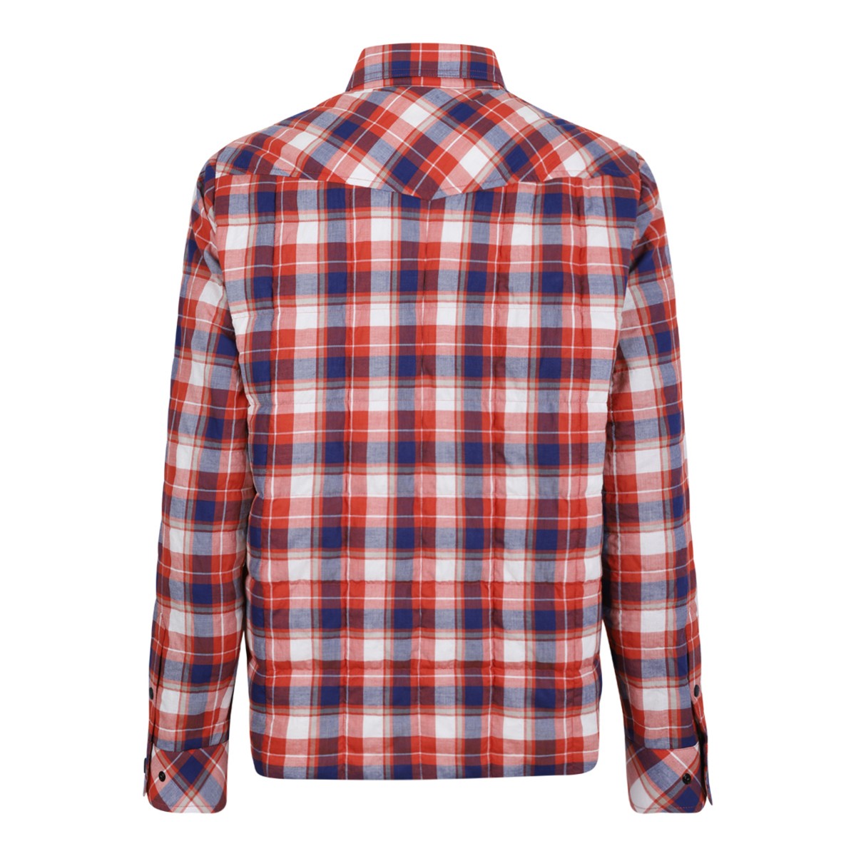 Moncler Red and Blue Check Cotton Shirt.
